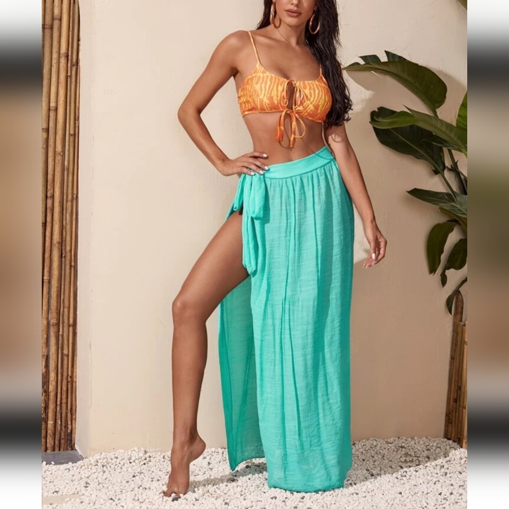 Swim Summer Beach Knot Waist Cover Up Skirt